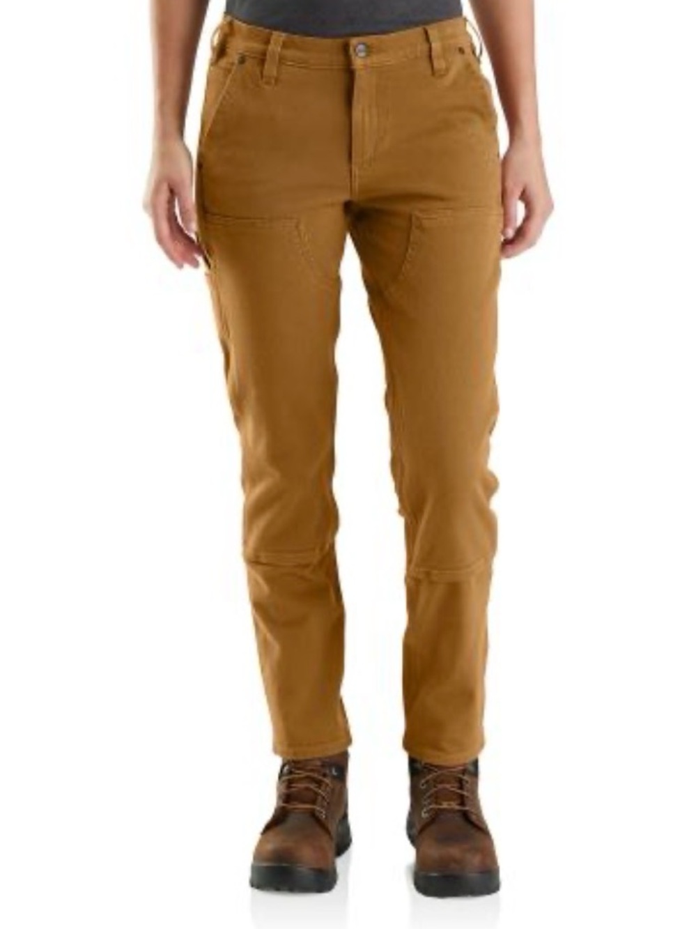 Carhartt Women’s Rugged Flex Double Front Work Pants Brown 8 Regular NWT